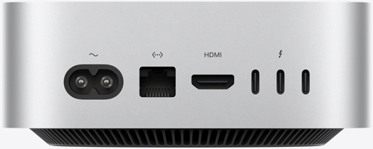 Mac mini M4 후면 포트 실제 제품 사진