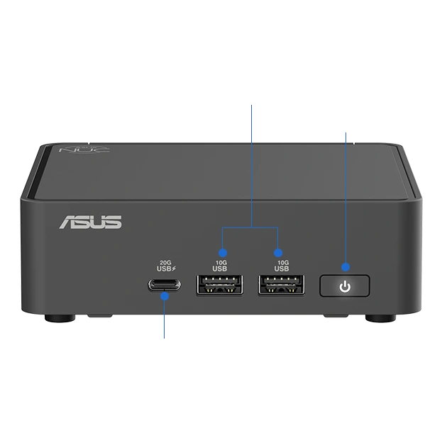 ASUS NUC 15 Pro 전면 포트 실제 제품 이미지