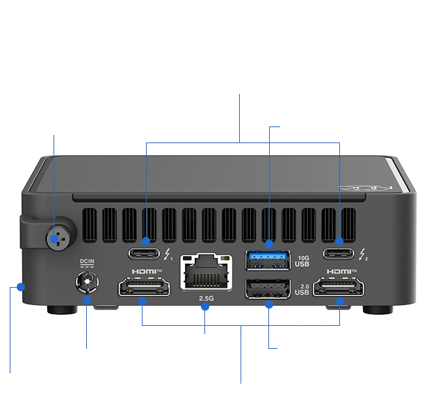 ASUS NUC 15 Pro 후면 포트 실제 제품 이미지
