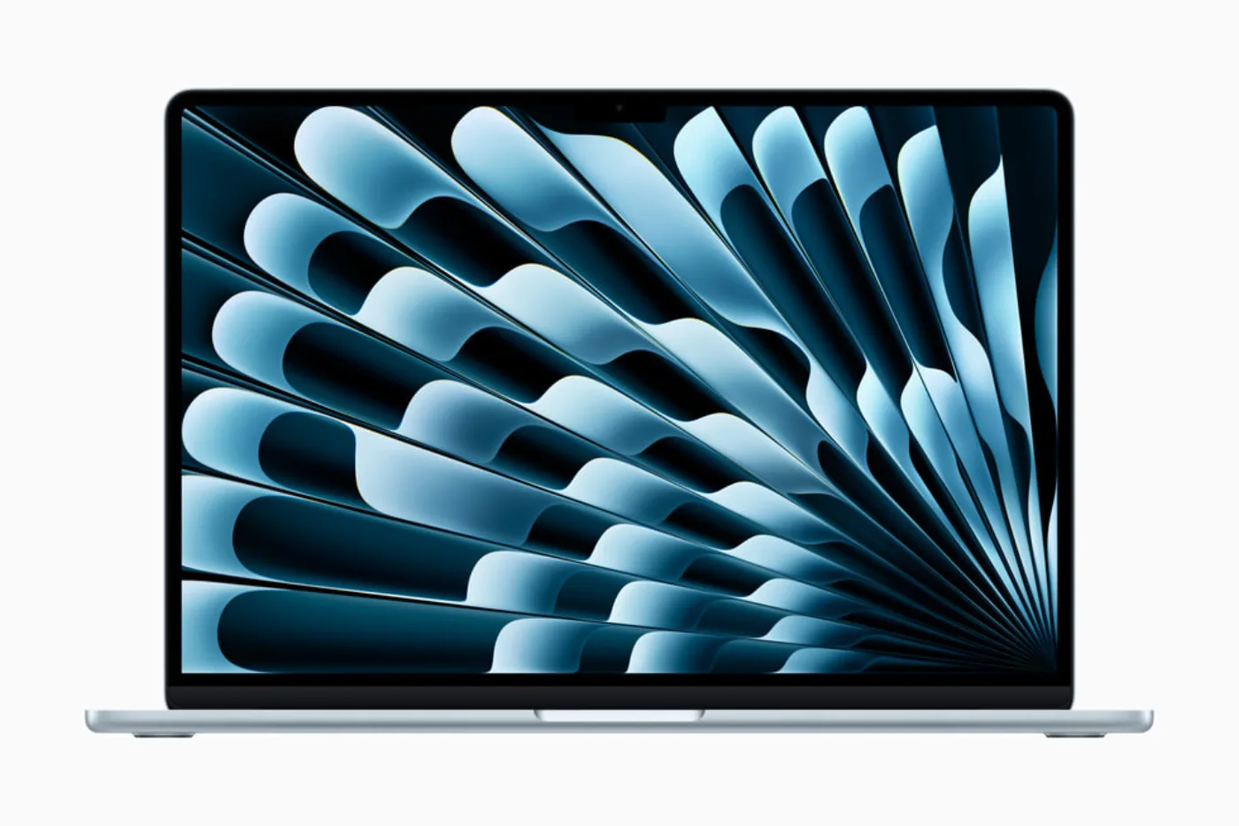 하늘색 MacBook Air 제품 정면 이미지