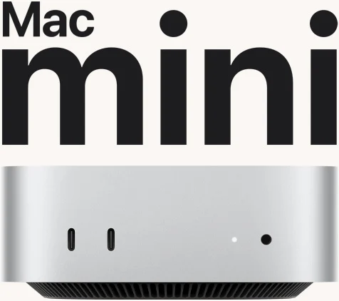책상 위에 놓인 Apple Mac mini M4