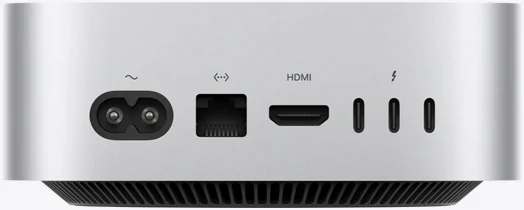 Mac mini M4 후면 포트 제품 사진
