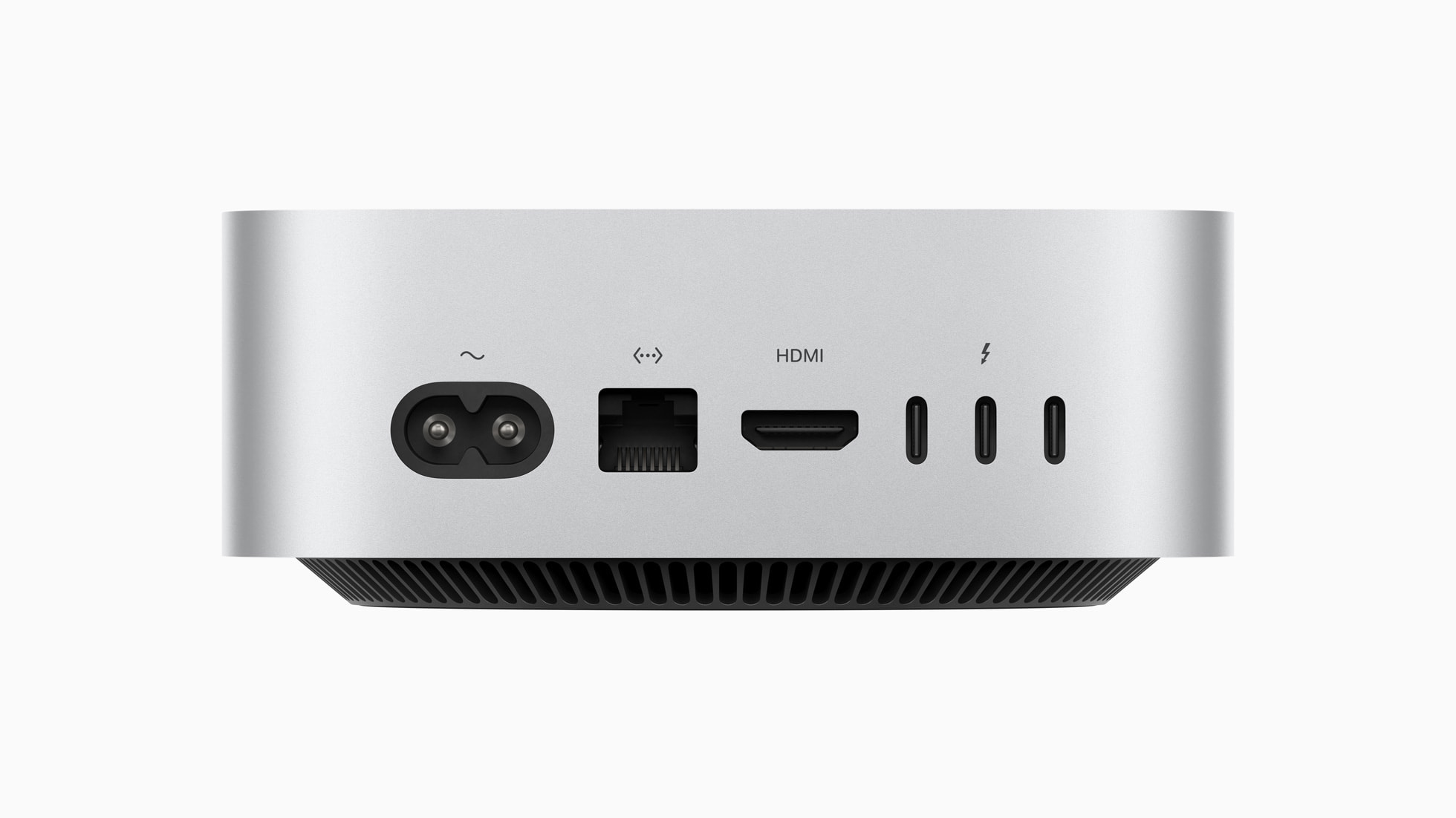 맥 미니 M4 후면 Thunderbolt 4 HDMI 이더넷 포트 제품 사진