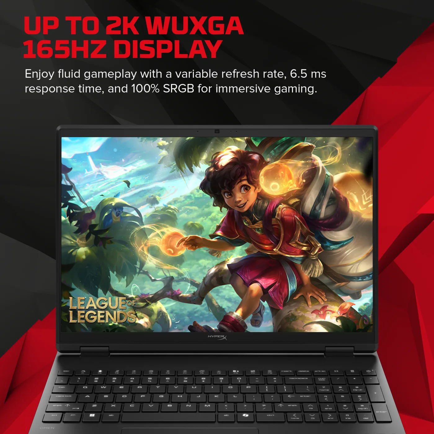 HP HyperX 오멘 15 측면과 화면 제품 사진